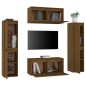 vidaXL Muebles para TV 6 piezas madera maciza de pino marrón miel