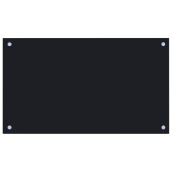 vidaXL Protección salpicaduras cocina vidrio templado negro 70x40 cm