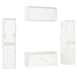 vidaXL Muebles para TV 6 piezas madera maciza de pino blanco