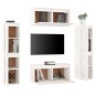 vidaXL Muebles para TV 6 piezas madera maciza de pino blanco vidaXL Muebles para TV 6 piezas madera maciza de pino blanco