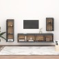 vidaXL Muebles para TV 4 piezas madera maciza de pino gris vidaXL Muebles para TV 4 piezas madera maciza de pino gris