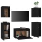 vidaXL Muebles para TV 5 piezas madera maciza de pino negro vidaXL Muebles para TV 5 piezas madera maciza de pino negro