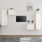 vidaXL Muebles para TV 4 piezas madera maciza de pino blanco vidaXL Muebles para TV 4 piezas madera maciza de pino blanco
