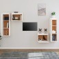 vidaXL Muebles para TV 4 piezas madera maciza de pino blanco vidaXL Muebles para TV 4 piezas madera maciza de pino blanco