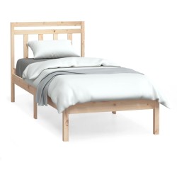 vidaXL Estructura de cama individual madera maciza 75x190 cm