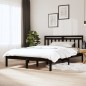 vidaXL Estructura de cama doble de madera maciza negro 120x190cm