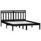 vidaXL Estructura de cama doble de madera maciza negro 120x190cm