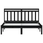 vidaXL Estructura de cama doble de madera maciza negro 120x190cm