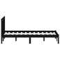 vidaXL Estructura de cama doble de madera maciza negro 120x190cm