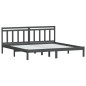 vidaXL Estructura de cama de matrimonio madera maciza gris 180x200 cm vidaXL Estructura de cama de matrimonio madera maciza gris 180x200 cm