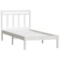 vidaXL Estructura de cama madera maciza de pino blanco 100x200 cm vidaXL Estructura de cama madera maciza de pino blanco 100x200 cm