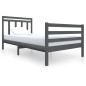 vidaXL Estructura de cama de madera maciza gris 100x200 cm vidaXL Estructura de cama de madera maciza gris 100x200 cm