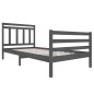 vidaXL Estructura de cama de madera maciza gris 100x200 cm vidaXL Estructura de cama de madera maciza gris 100x200 cm
