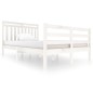 vidaXL Estructura de cama madera maciza blanca 120x200 cm
