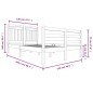 vidaXL Estructura de cama madera maciza blanca 120x200 cm