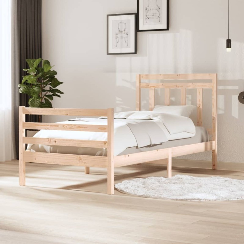 vidaXL Estructura de cama madera maciza 100x200 cm vidaXL Estructura de cama madera maciza 100x200 cm