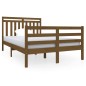 vidaXL Estructura de cama madera maciza marrón miel doble 120x190 cm