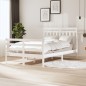 vidaXL Estructura de cama madera maciza blanco pequeña doble 120x190cm vidaXL Estructura de cama madera maciza blanco pequeña doble 120x190cm