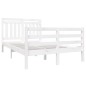 vidaXL Estructura de cama madera maciza blanco pequeña doble 120x190cm vidaXL Estructura de cama madera maciza blanco pequeña doble 120x190cm