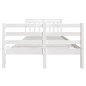vidaXL Estructura de cama madera maciza blanco pequeña doble 120x190cm vidaXL Estructura de cama madera maciza blanco pequeña doble 120x190cm