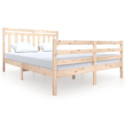 vidaXL Estructura de cama de madera maciza tamaño king 150x200 cm