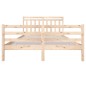 vidaXL Estructura de cama de madera maciza tamaño king 150x200 cm vidaXL Estructura de cama de madera maciza tamaño king 150x200 cm