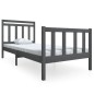vidaXL Estructura de cama madera maciza gris individual 90x190 cm vidaXL Estructura de cama madera maciza gris individual 90x190 cm