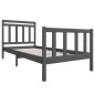 vidaXL Estructura de cama madera maciza gris individual 90x190 cm vidaXL Estructura de cama madera maciza gris individual 90x190 cm