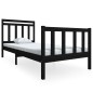 vidaXL Estructura de cama de madera maciza negra 90x200 cm vidaXL Estructura de cama de madera maciza negra 90x200 cm