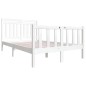 vidaXL Estructura de cama madera maciza blanco pequeña doble 120x190cm vidaXL Estructura de cama madera maciza blanco pequeña doble 120x190cm