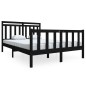 vidaXL Estructura de cama de madera maciza negra 140x190 cm