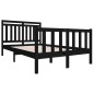 vidaXL Estructura de cama de madera maciza negra 140x190 cm