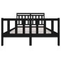 vidaXL Estructura de cama de madera maciza negra 140x190 cm