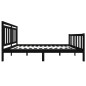 vidaXL Estructura de cama de madera maciza negra 140x190 cm