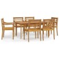 vidaXL Juego de comedor de jardín 7 piezas madera maciza de teca vidaXL Juego de comedor de jardín 7 piezas madera maciza de teca