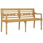 vidaXL Banco Batavia con cojín azul madera maciza de teca 150 cm vidaXL Banco Batavia con cojín azul madera maciza de teca 150 cm