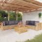 vidaXL Juego muebles de jardín 6 piezas y cojines madera maciza teca vidaXL Juego muebles de jardín 6 piezas y cojines madera maciza teca