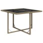 vidaXL Mesa de jardín ratán sintético y vidrio beige 109x107x74 cm vidaXL Mesa de jardín ratán sintético y vidrio beige 109x107x74 cm