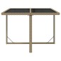 vidaXL Mesa de jardín ratán sintético y vidrio beige 109x107x74 cm vidaXL Mesa de jardín ratán sintético y vidrio beige 109x107x74 cm