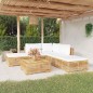 vidaXL Juego muebles de jardín 6 piezas y cojines madera maciza teca vidaXL Juego muebles de jardín 6 piezas y cojines madera maciza teca