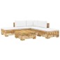 vidaXL Juego muebles de jardín 6 piezas y cojines madera maciza teca vidaXL Juego muebles de jardín 6 piezas y cojines madera maciza teca