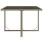 vidaXL Mesa de jardín ratán sintético y vidrio beige 109x107x74 cm vidaXL Mesa de jardín ratán sintético y vidrio beige 109x107x74 cm
