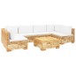vidaXL Juego muebles de jardín 7 piezas y cojines madera maciza teca