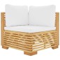 vidaXL Juego muebles de jardín 7 piezas y cojines madera maciza teca