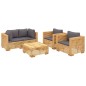 vidaXL Juego muebles de jardín 5 piezas y cojines madera maciza teca vidaXL Juego muebles de jardín 5 piezas y cojines madera maciza teca