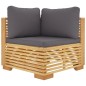 vidaXL Juego muebles de jardín 5 piezas y cojines madera maciza teca vidaXL Juego muebles de jardín 5 piezas y cojines madera maciza teca