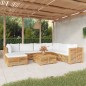 vidaXL Juego muebles de jardín 8 piezas y cojines madera maciza teca vidaXL Juego muebles de jardín 8 piezas y cojines madera maciza teca