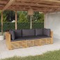 vidaXL Juego muebles de jardín 3 piezas y cojines madera maciza teca vidaXL Juego muebles de jardín 3 piezas y cojines madera maciza teca