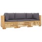 vidaXL Juego muebles de jardín 3 piezas y cojines madera maciza teca vidaXL Juego muebles de jardín 3 piezas y cojines madera maciza teca