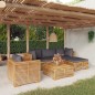 vidaXL Juego muebles de jardín 6 piezas y cojines madera maciza teca vidaXL Juego muebles de jardín 6 piezas y cojines madera maciza teca